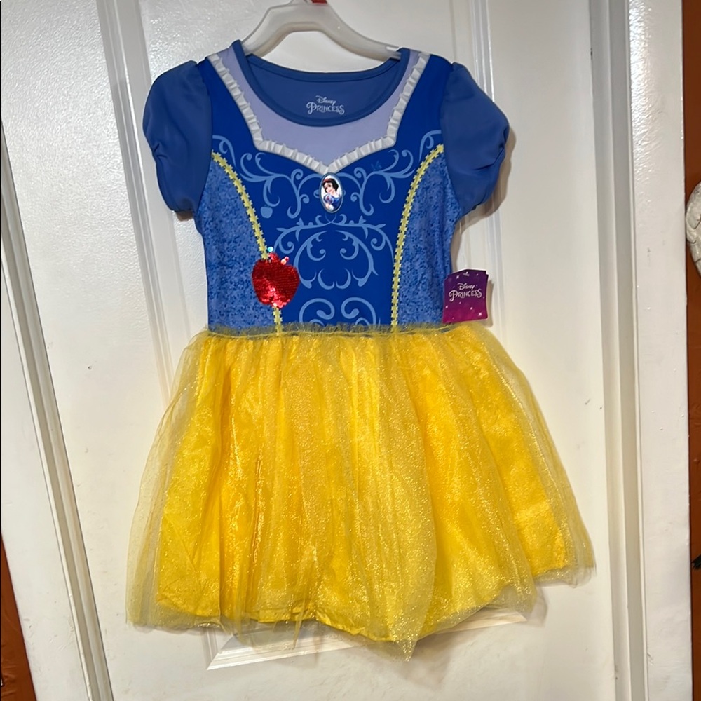 Disney Princess Snow White Blue and Yellow Girls dress Size Medium 7-8 - Picture 3 of 13